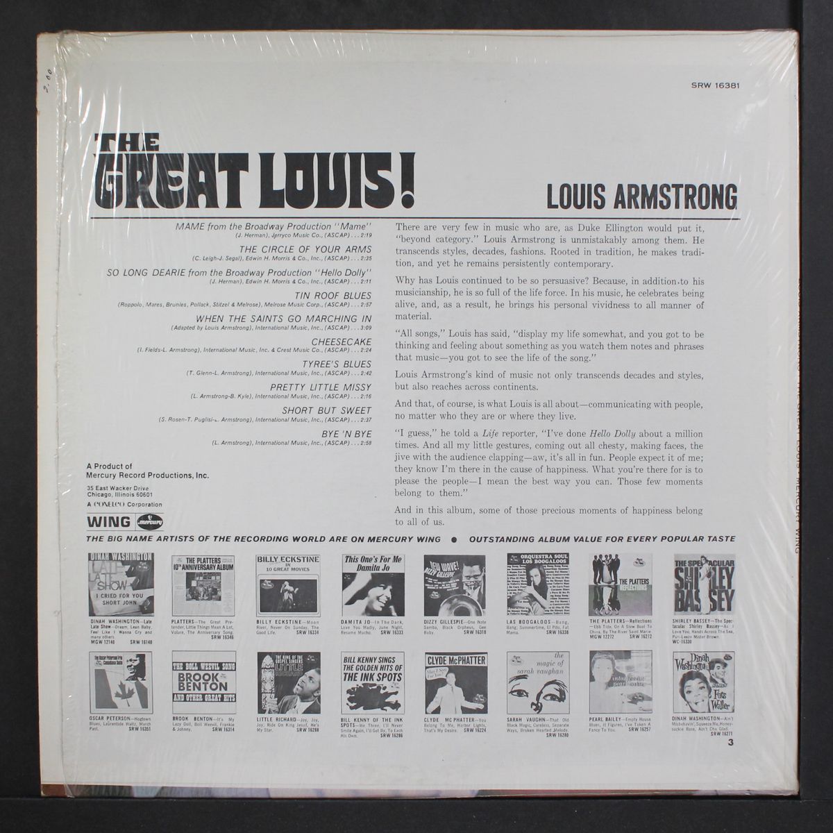 the great louis! by LOUIS ARMSTRONG