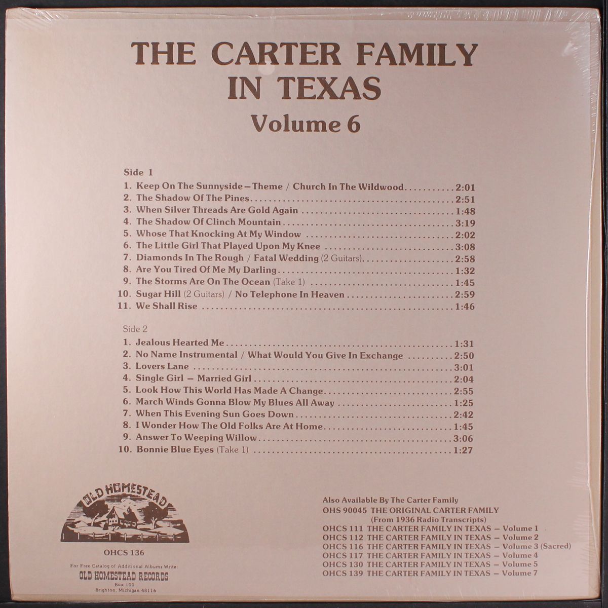 in texas, vol. 6 by CARTER FAMILY