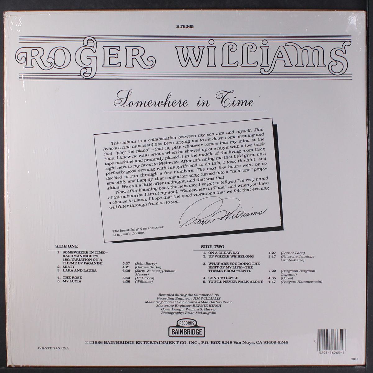 somewhere in time by ROGER WILLIAMS