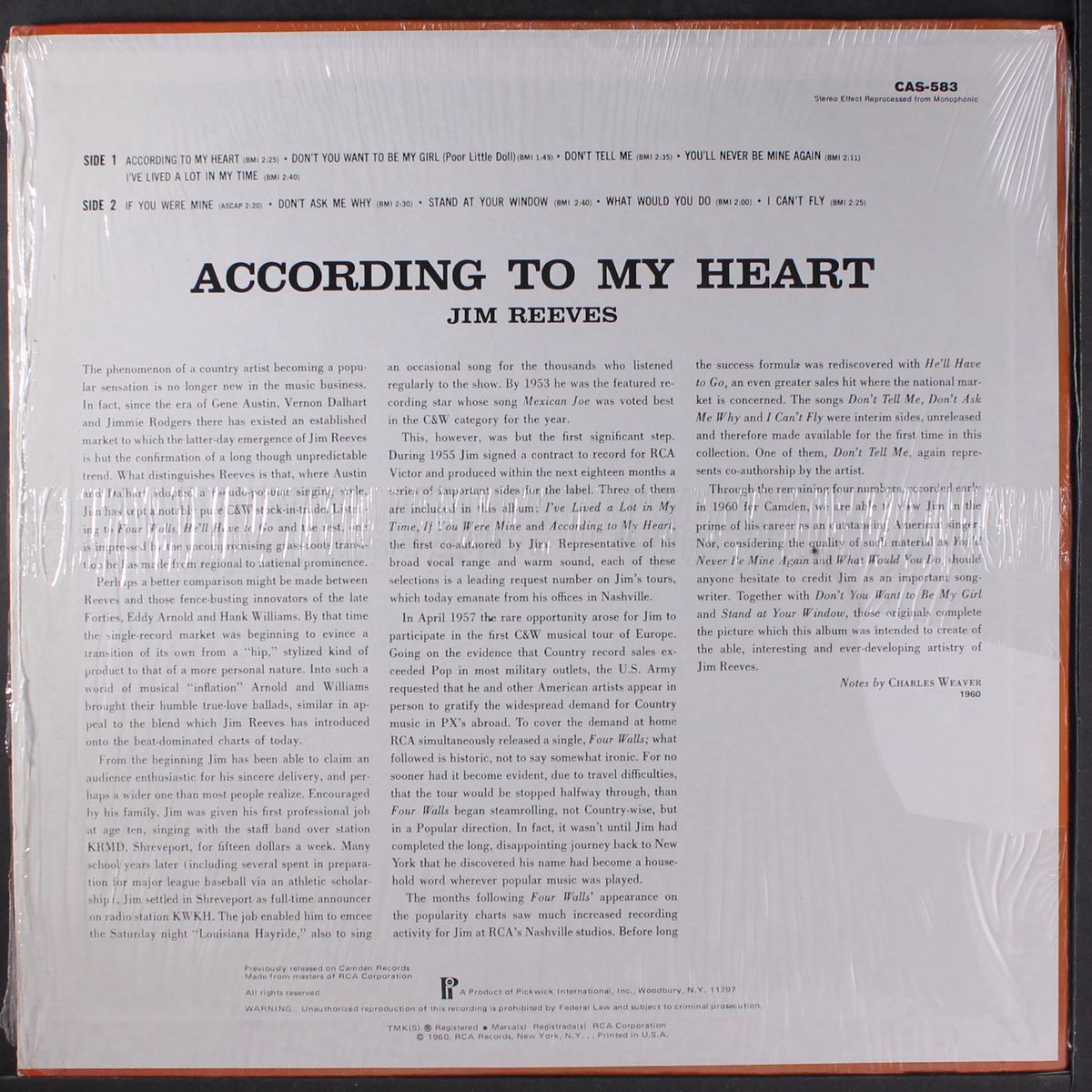 according to my heart by JIM REEVES