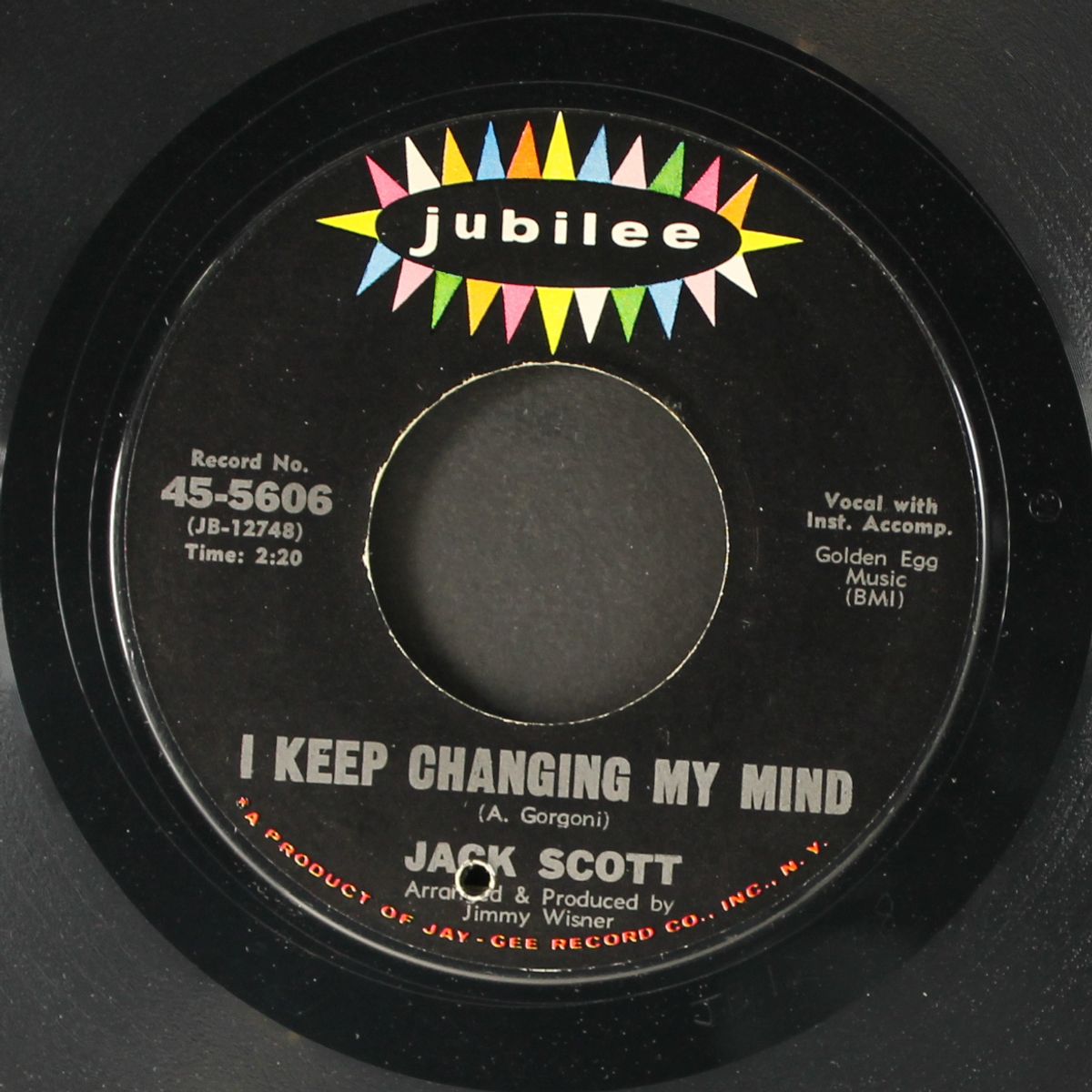my special angel / i keep changing my mind by JACK SCOTT