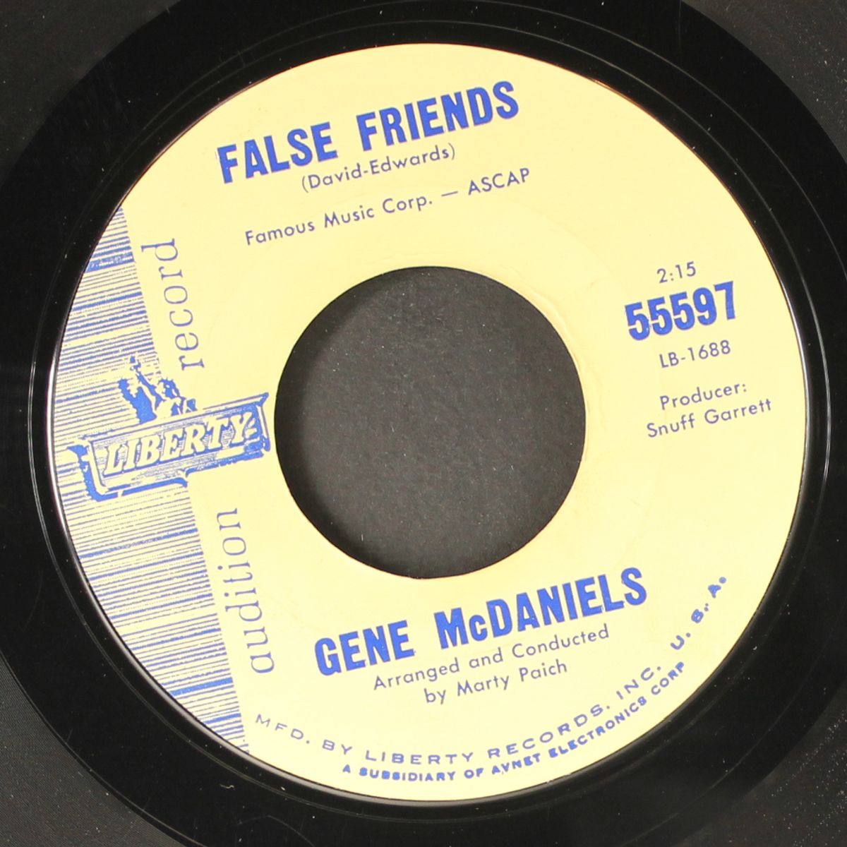 it's a lonely town / false friends by GENE MCDANIELS