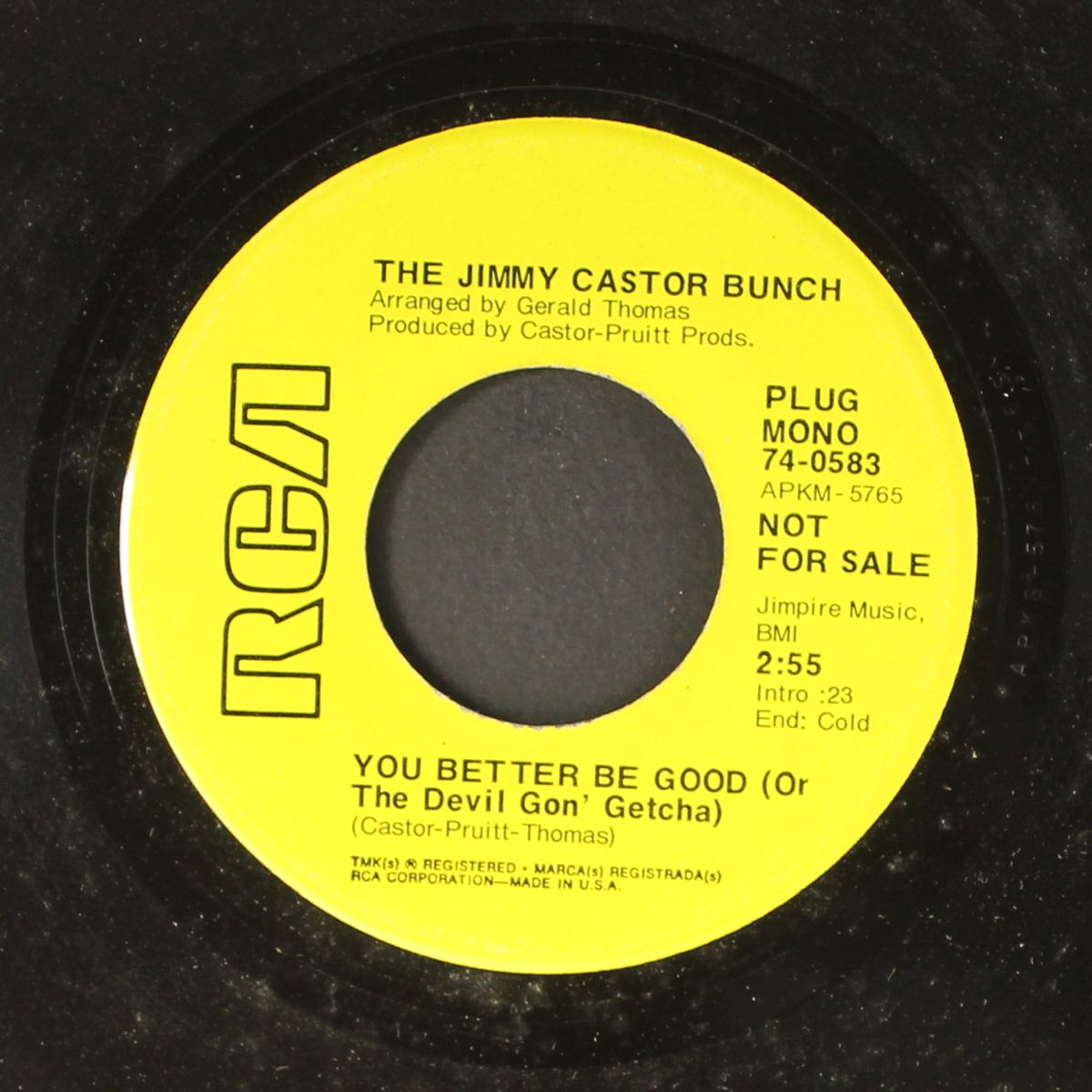 you'd better be good / my brightest day by JIMMY CASTOR BUNCH