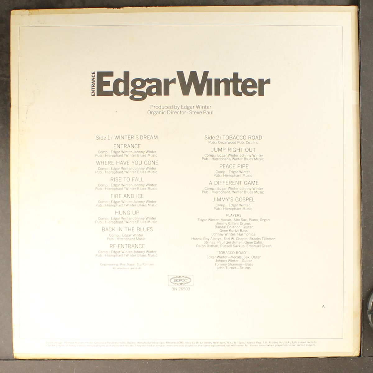 entrance by EDGAR WINTER
