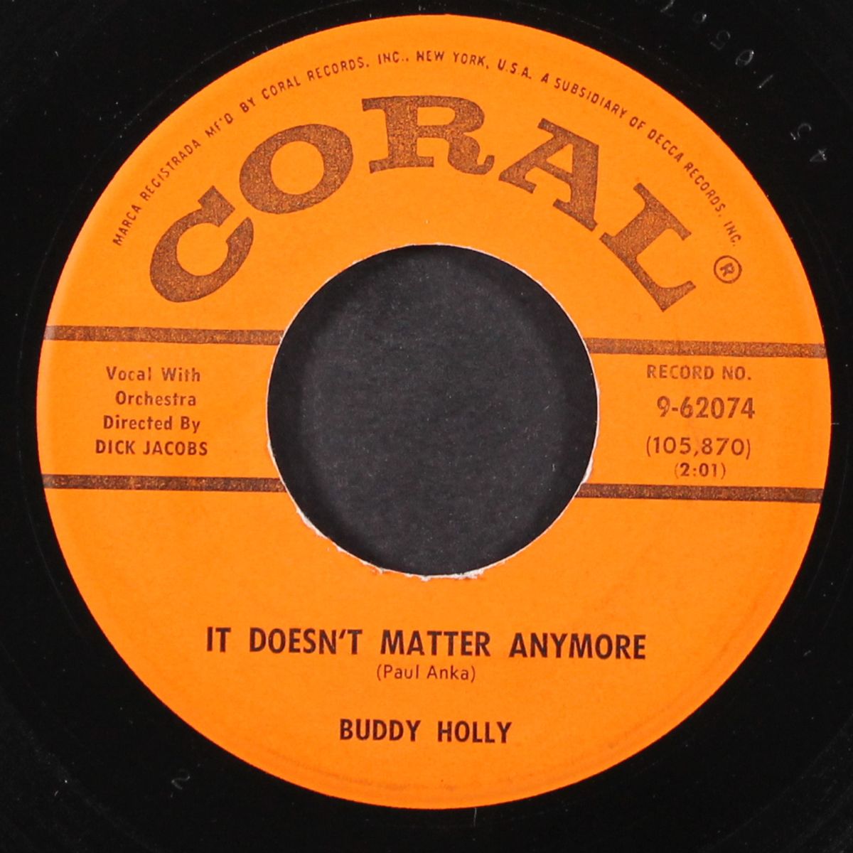 raining in my heart / it doesn't matter anymore by BUDDY HOLLY