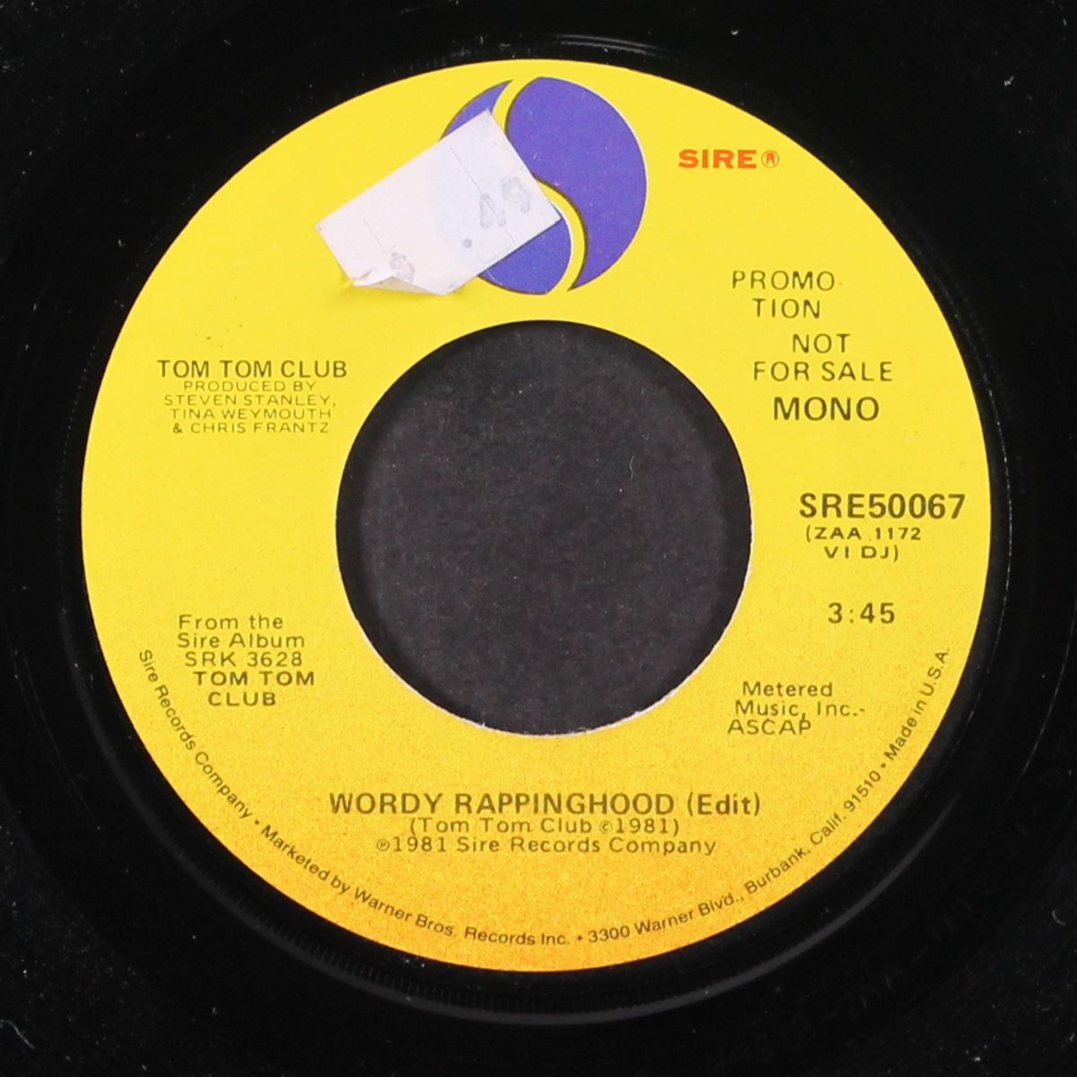 wordy rappinghood edit / mono by TOM TOM CLUB