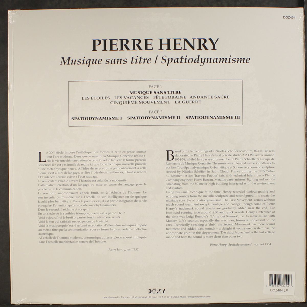 musique sans titre / spatiodynamisme by PIERRE HENRY