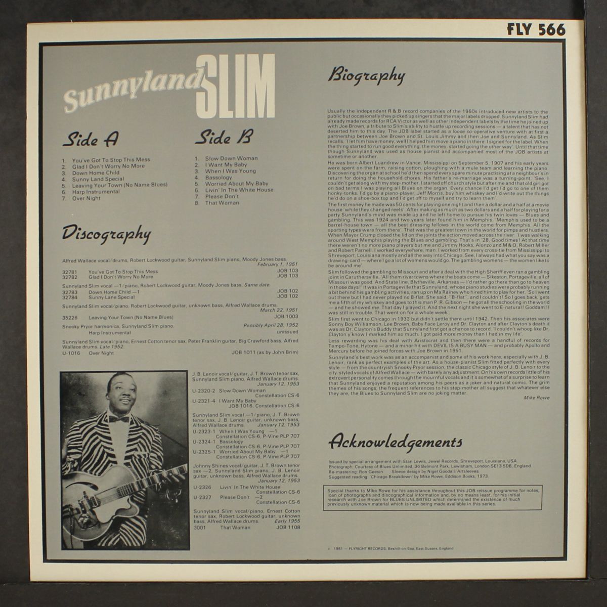 classic early 1950s chicago blues by SUNNYLAND SLIM