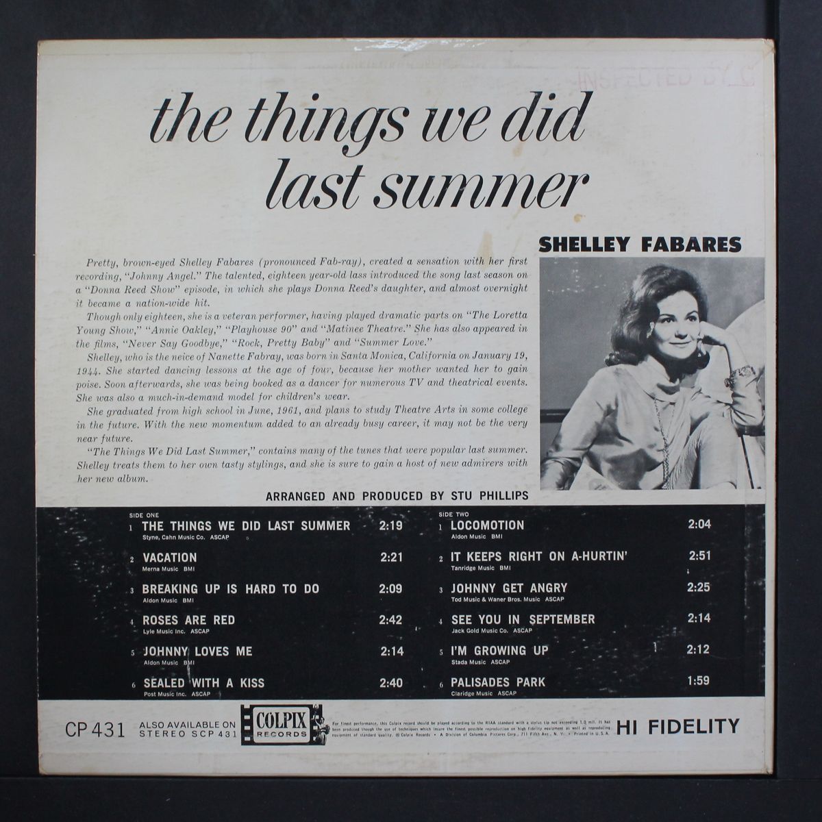the things we did last summer by SHELLEY FABARES