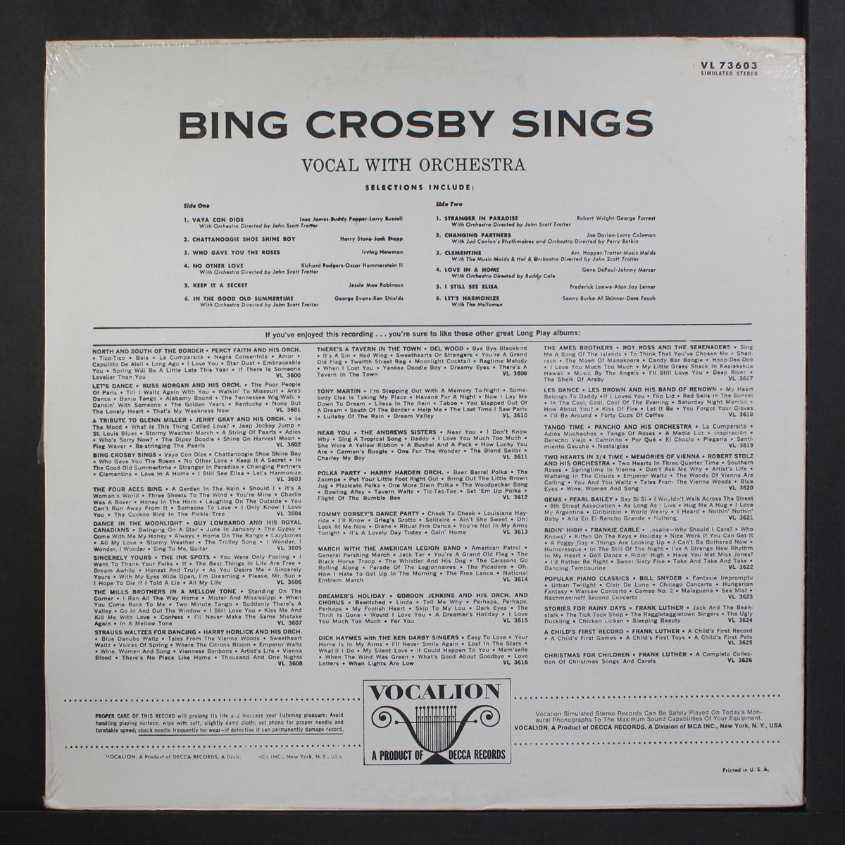 bing crosby sings by BING CROSBY