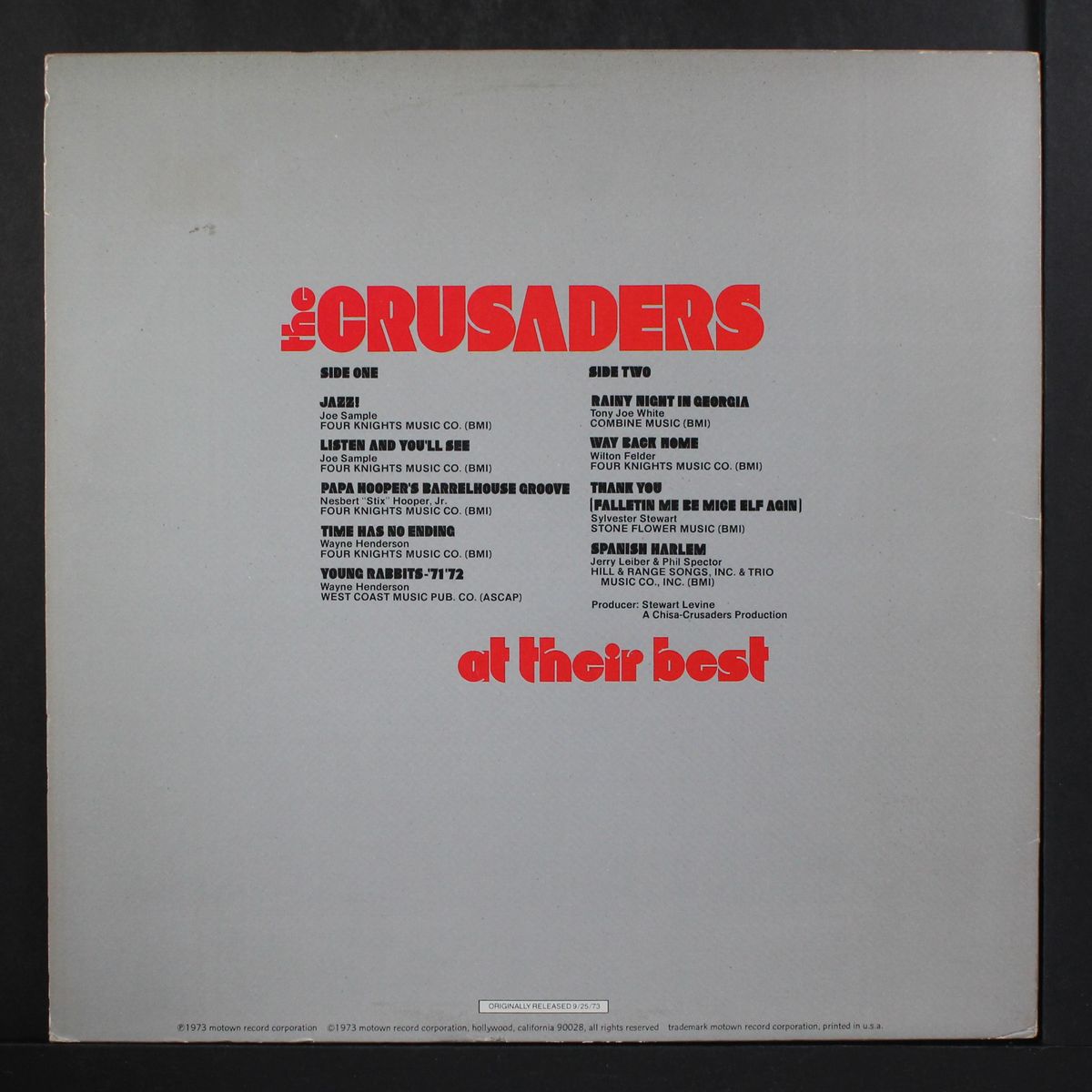 at their best by CRUSADERS