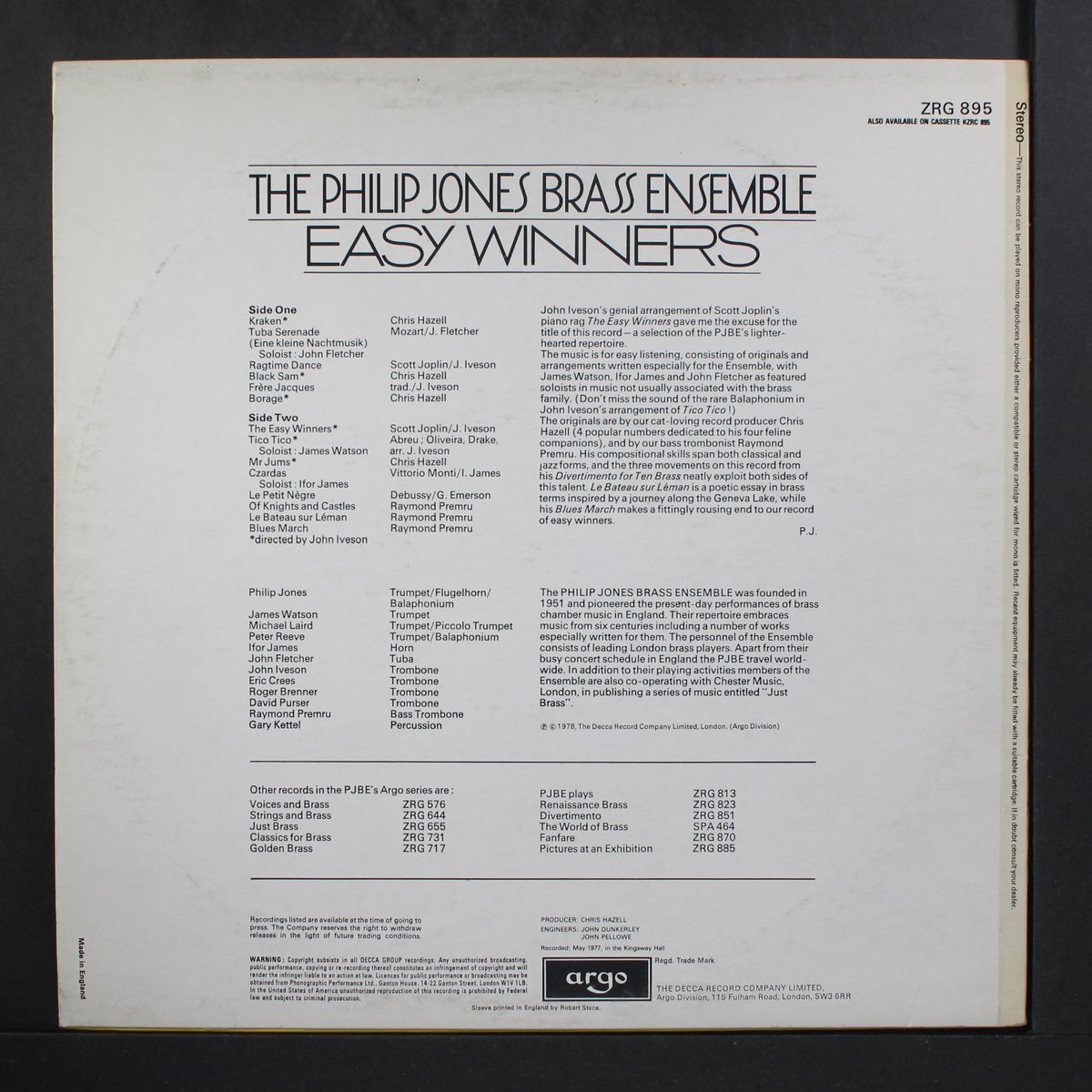 easy winners by PHILIP JONES BRASS ENSEMBLE