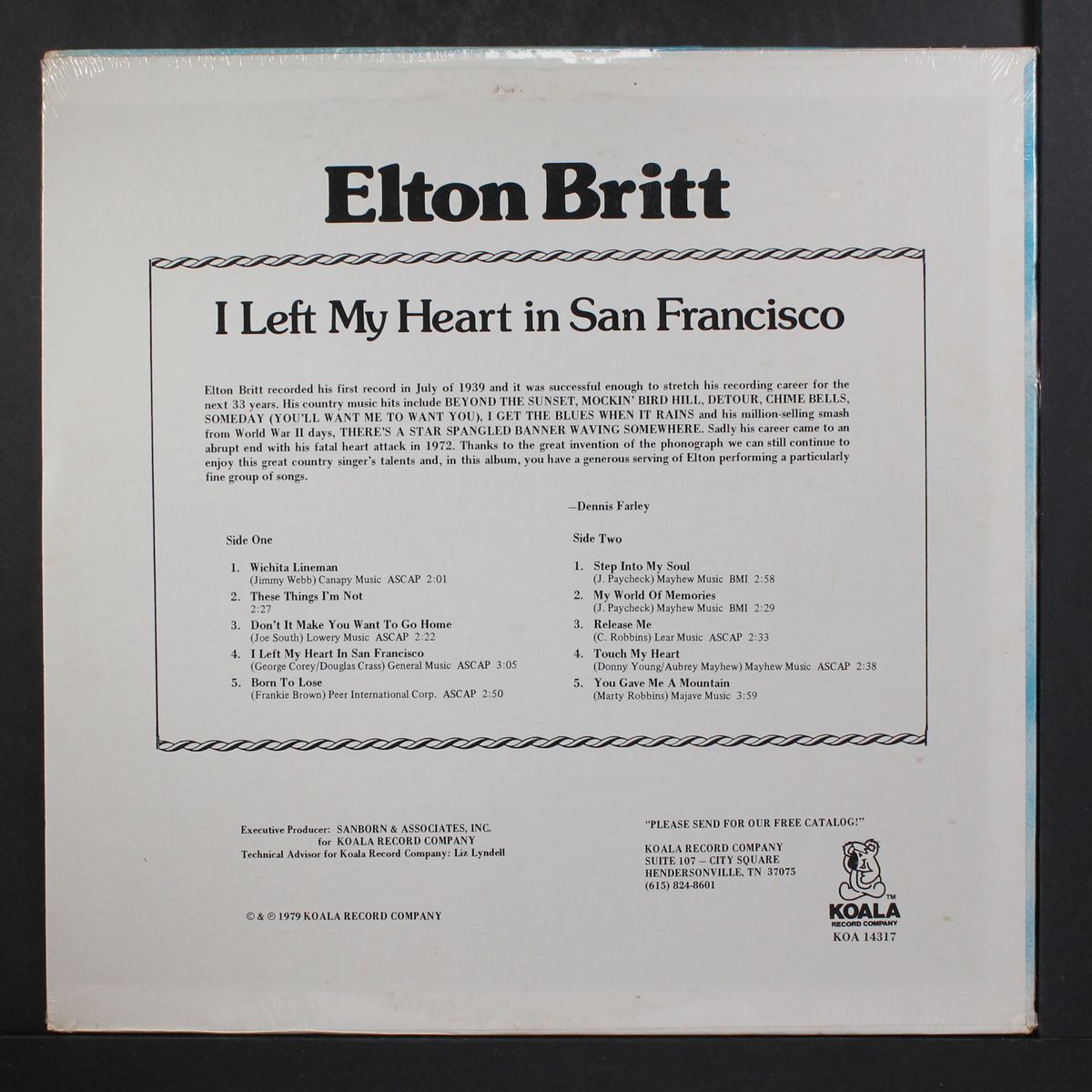 i left my heart in san francisco by ELTON BRITT
