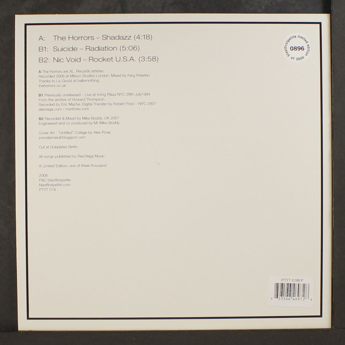 shadazz / radiation / rocket u.s.a. by HORRORS / SUICIDE / NIC VOID
