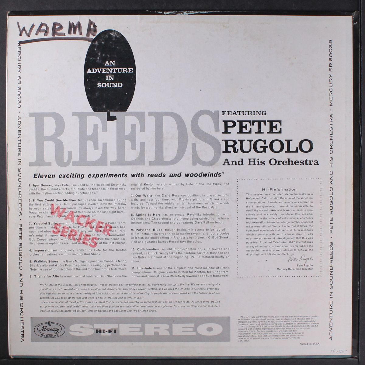 an adventure in sound, reeds by PETE RUGOLO
