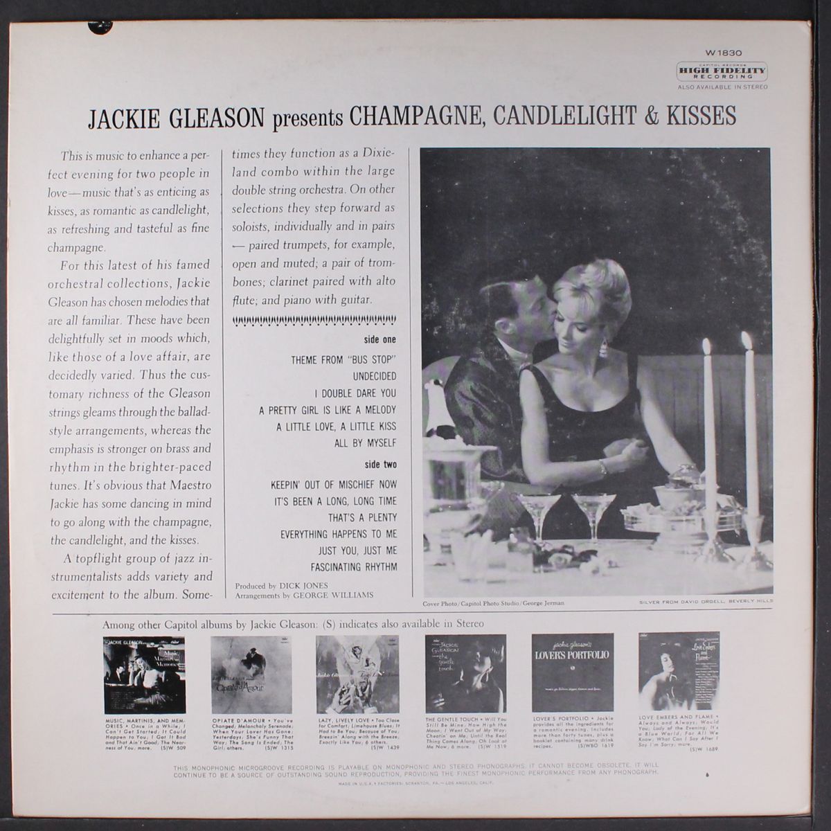 champagne, candlelight and kisses by JACKIE GLEASON