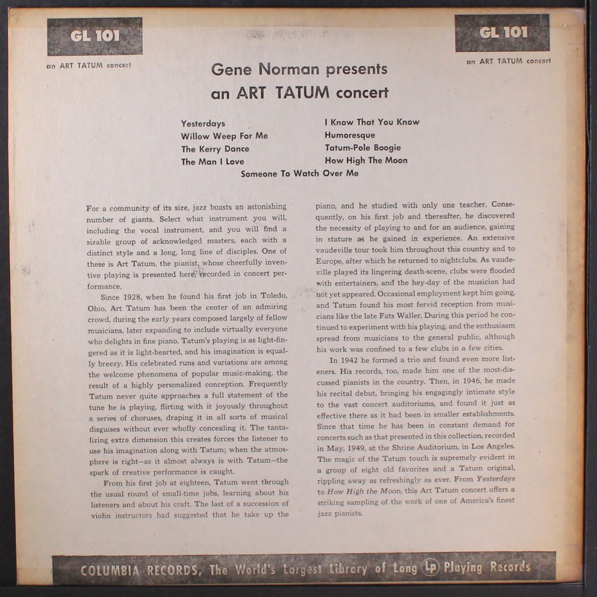 an art tatum concert by ART TATUM