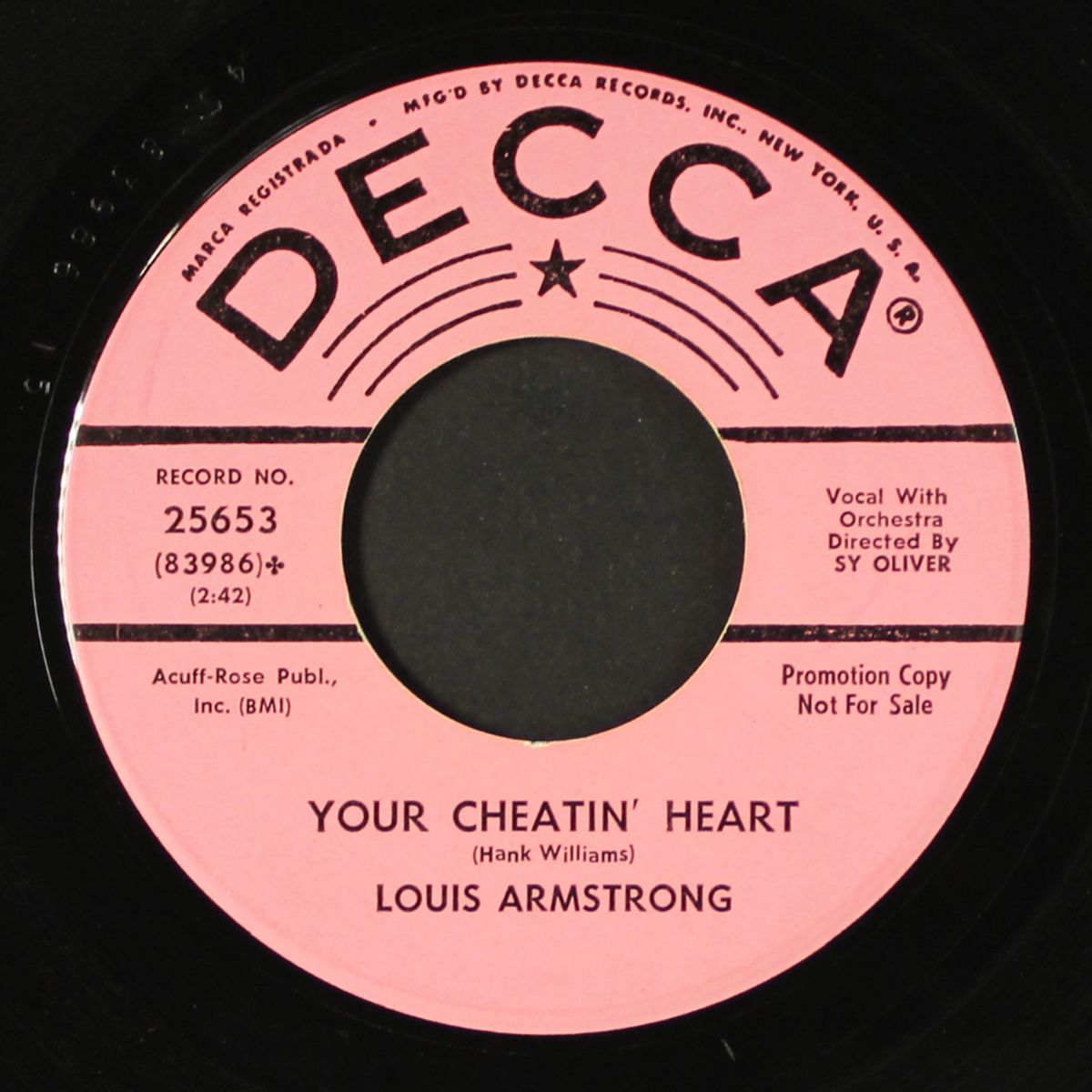 your cheatin' heart / dummy song by LOUIS ARMSTRONG