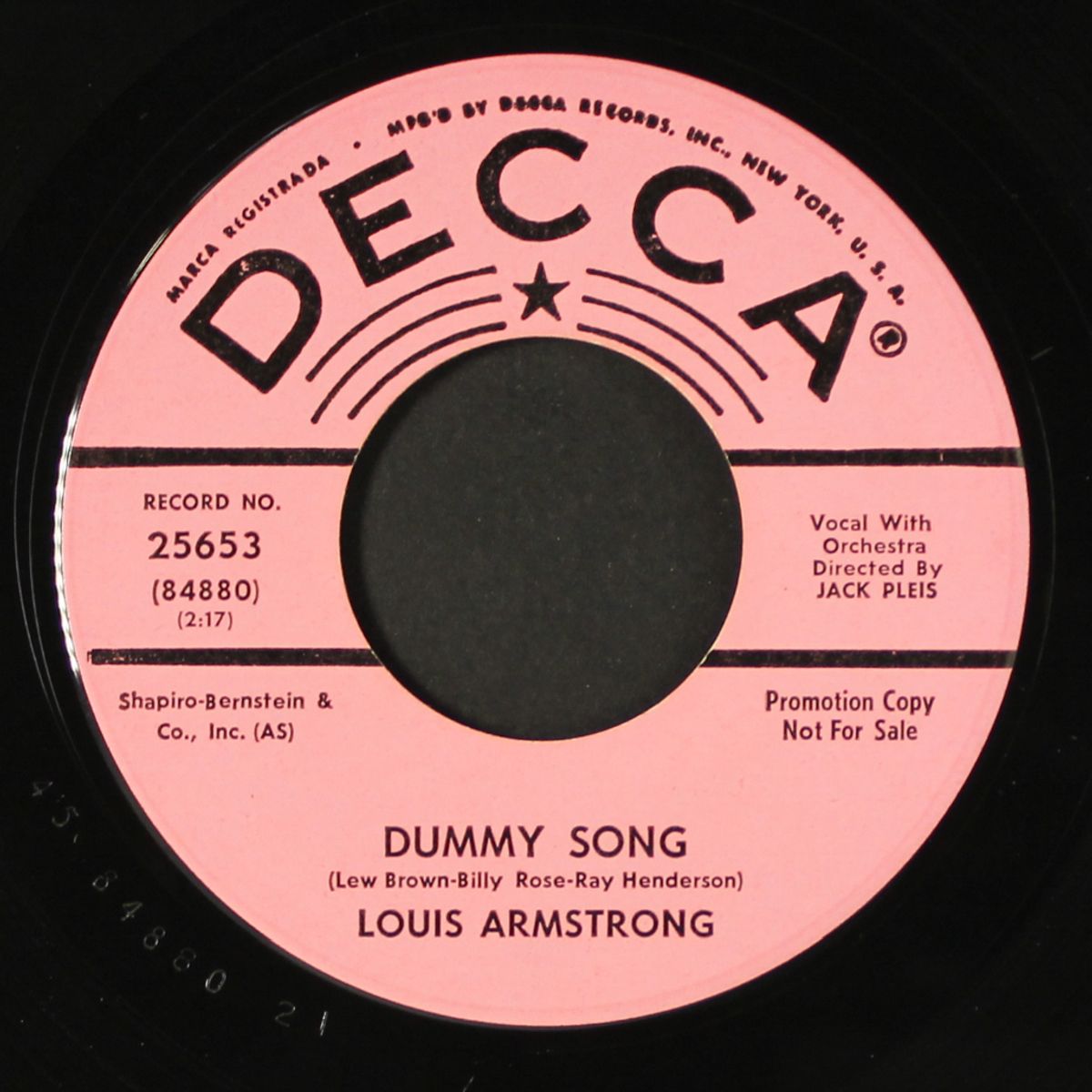 your cheatin' heart / dummy song by LOUIS ARMSTRONG