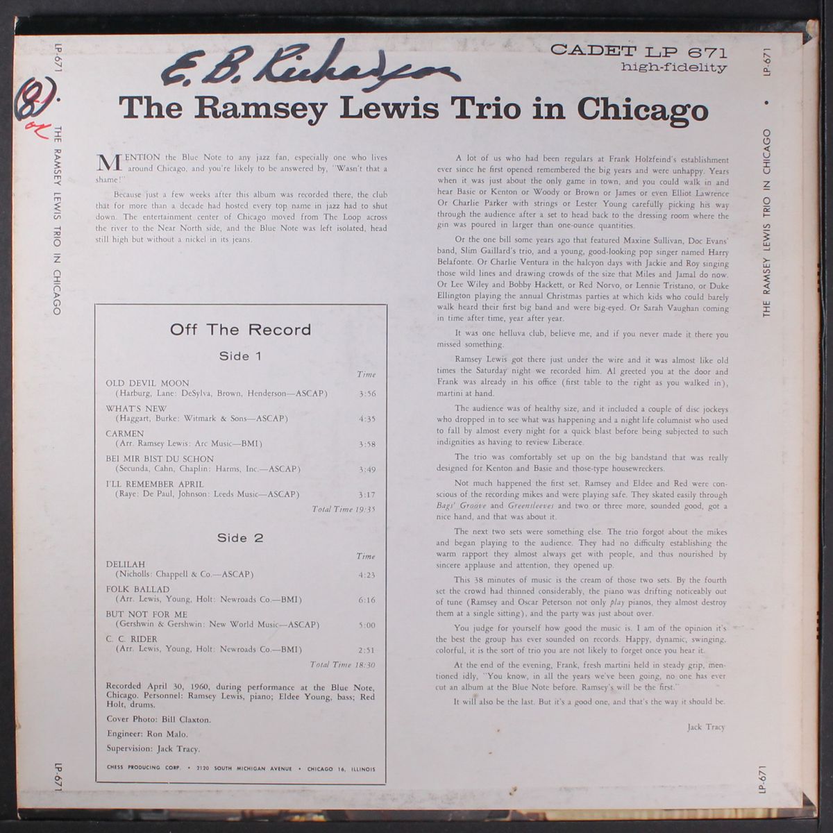 in chicago by RAMSEY LEWIS TRIO