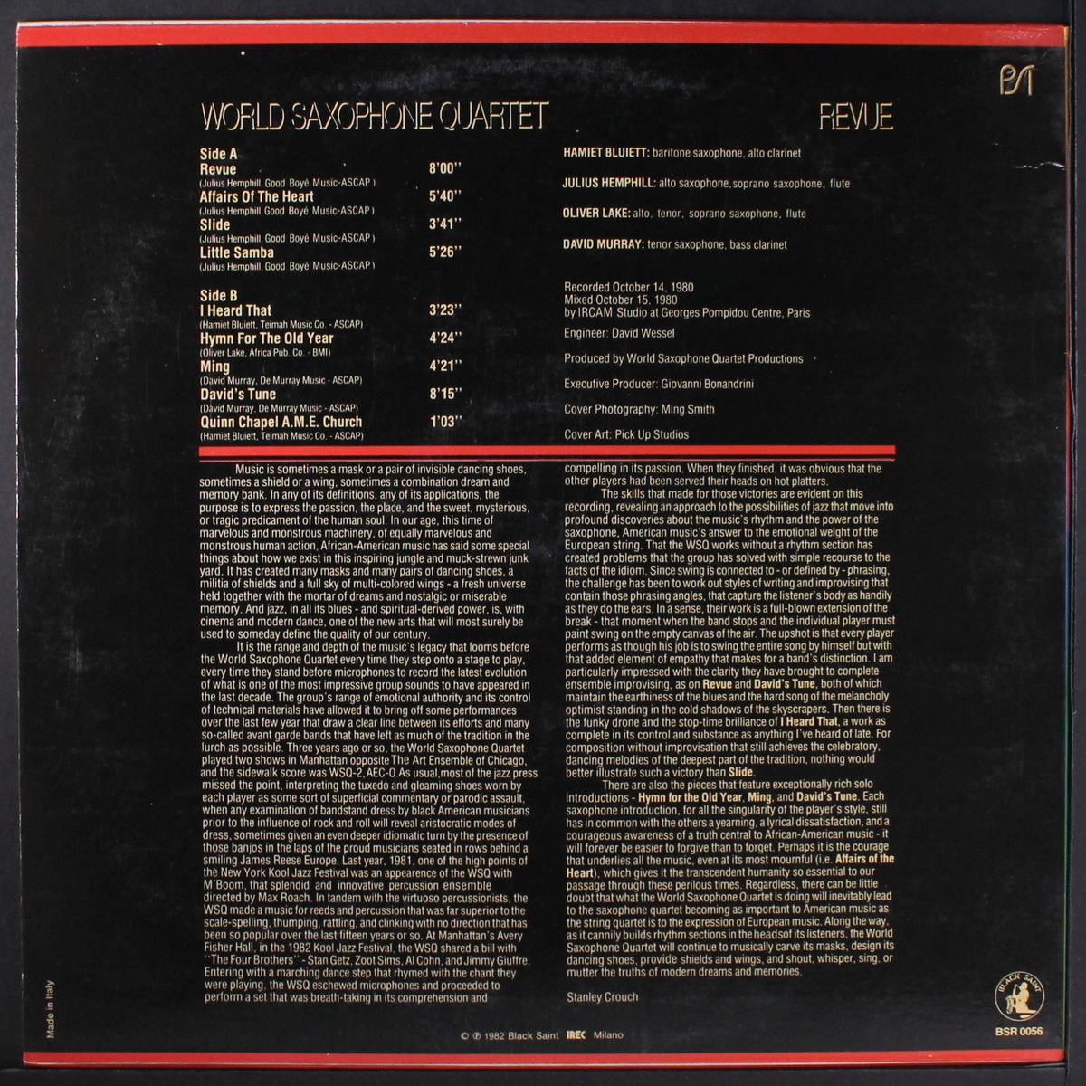 revue by WORLD SAXOPHONE QUARTET