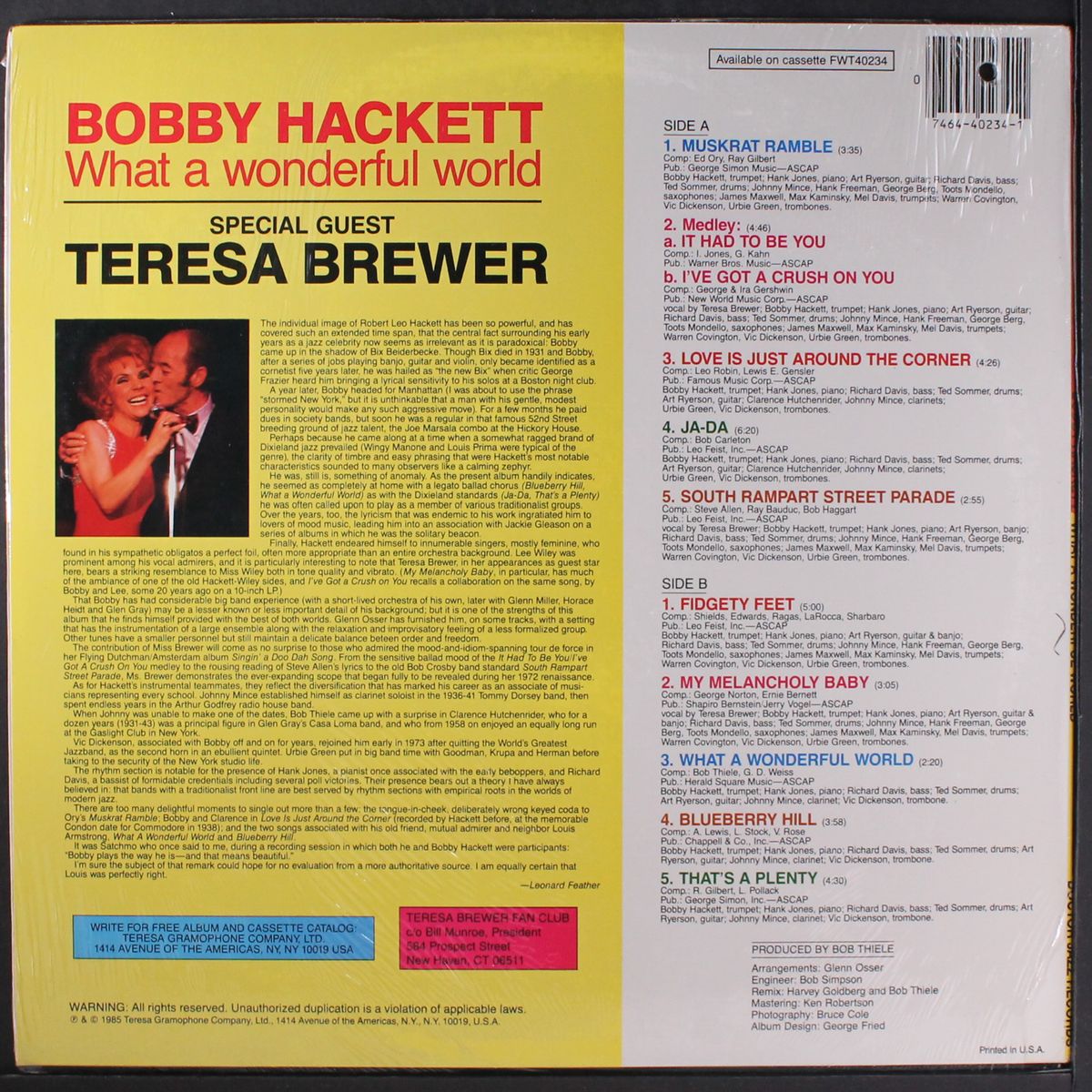 what a wonderful world by BOBBY HACKETT