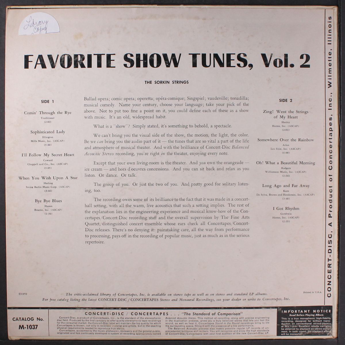 favorite show tunes vol. 2 by SORKIN STRINGS