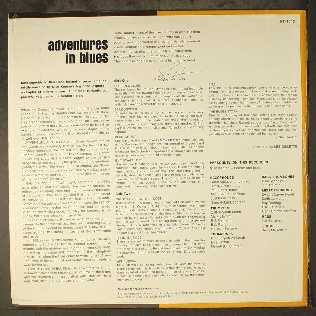 adventures in blues by STAN KENTON