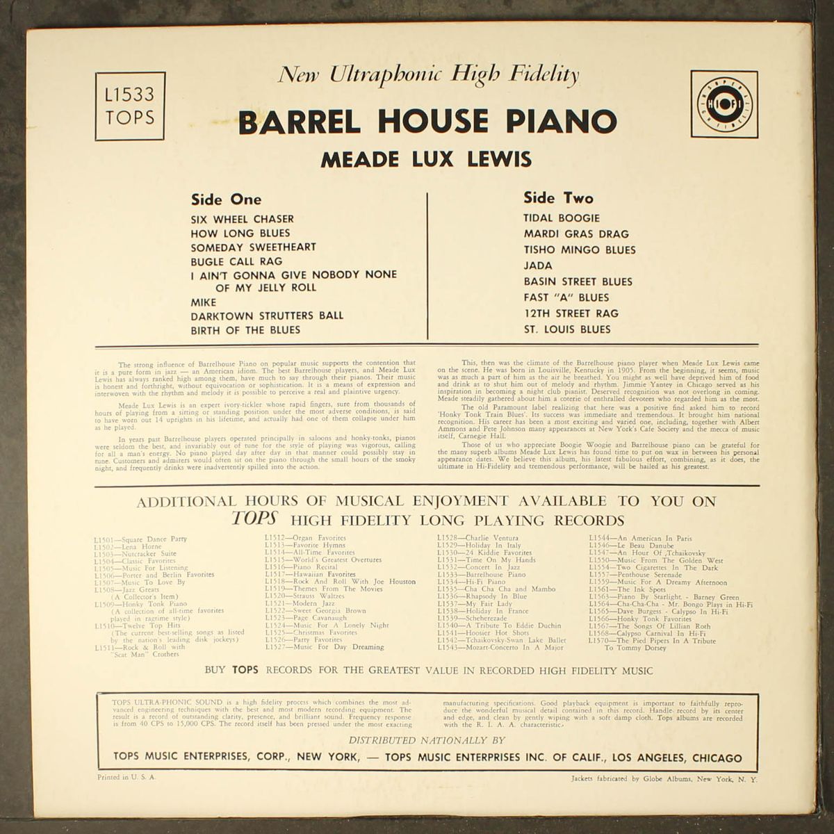 barrel house piano by MEADE LUX LEWIS