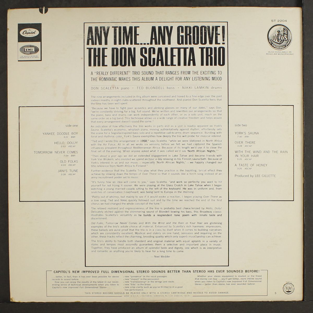 any time...any groove by DON SCALETTA