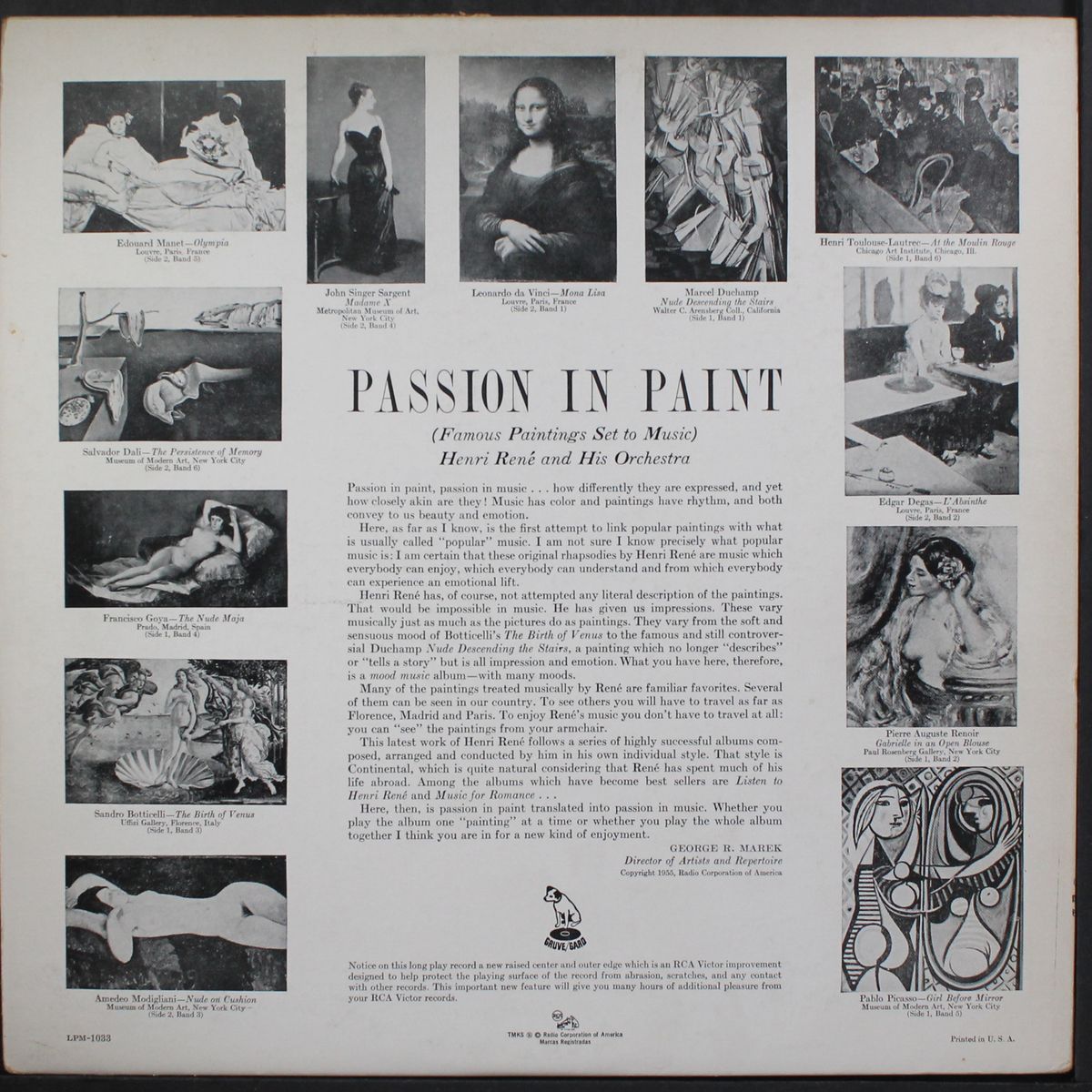 famous paintings set to music by HENRI RENE