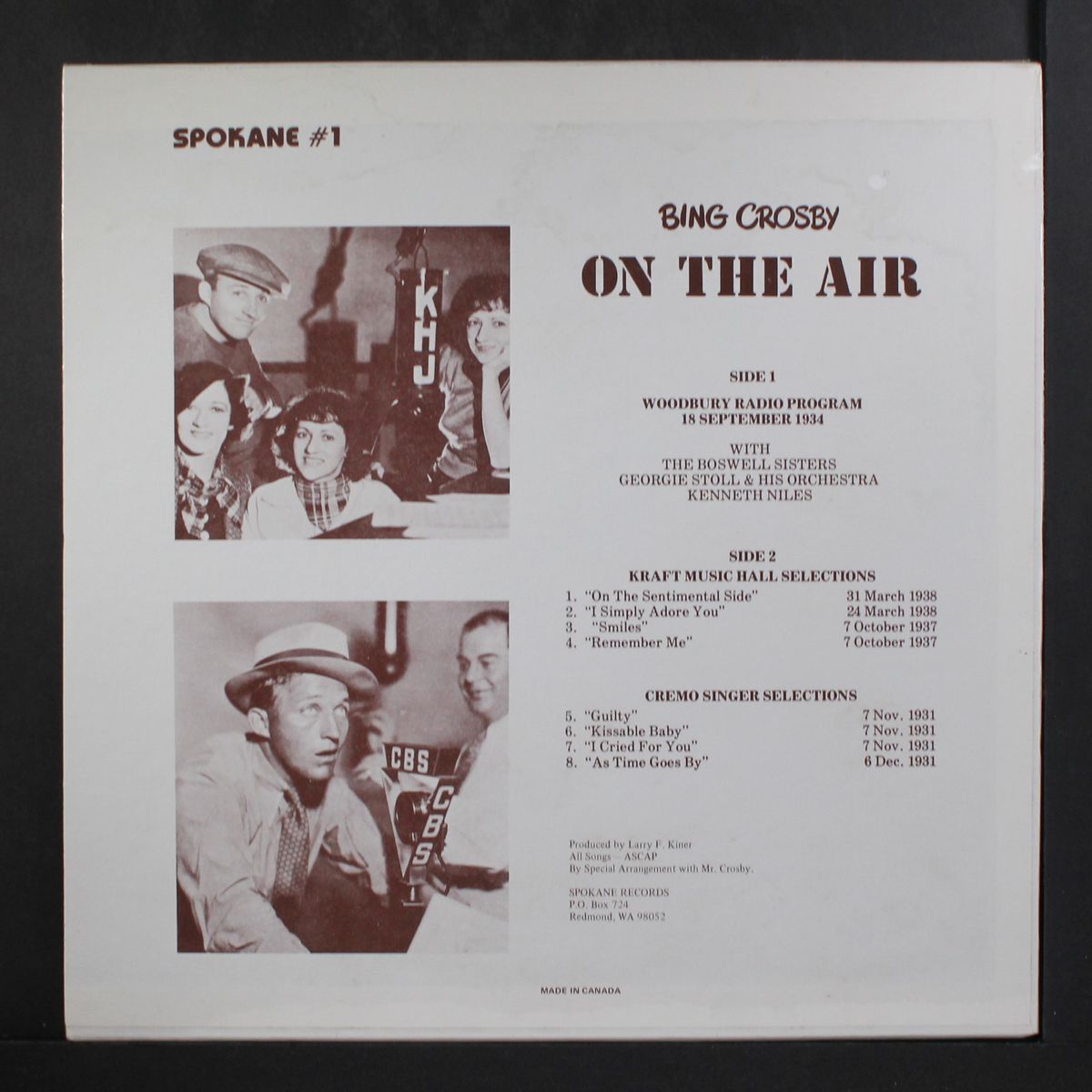 on the air by BING CROSBY
