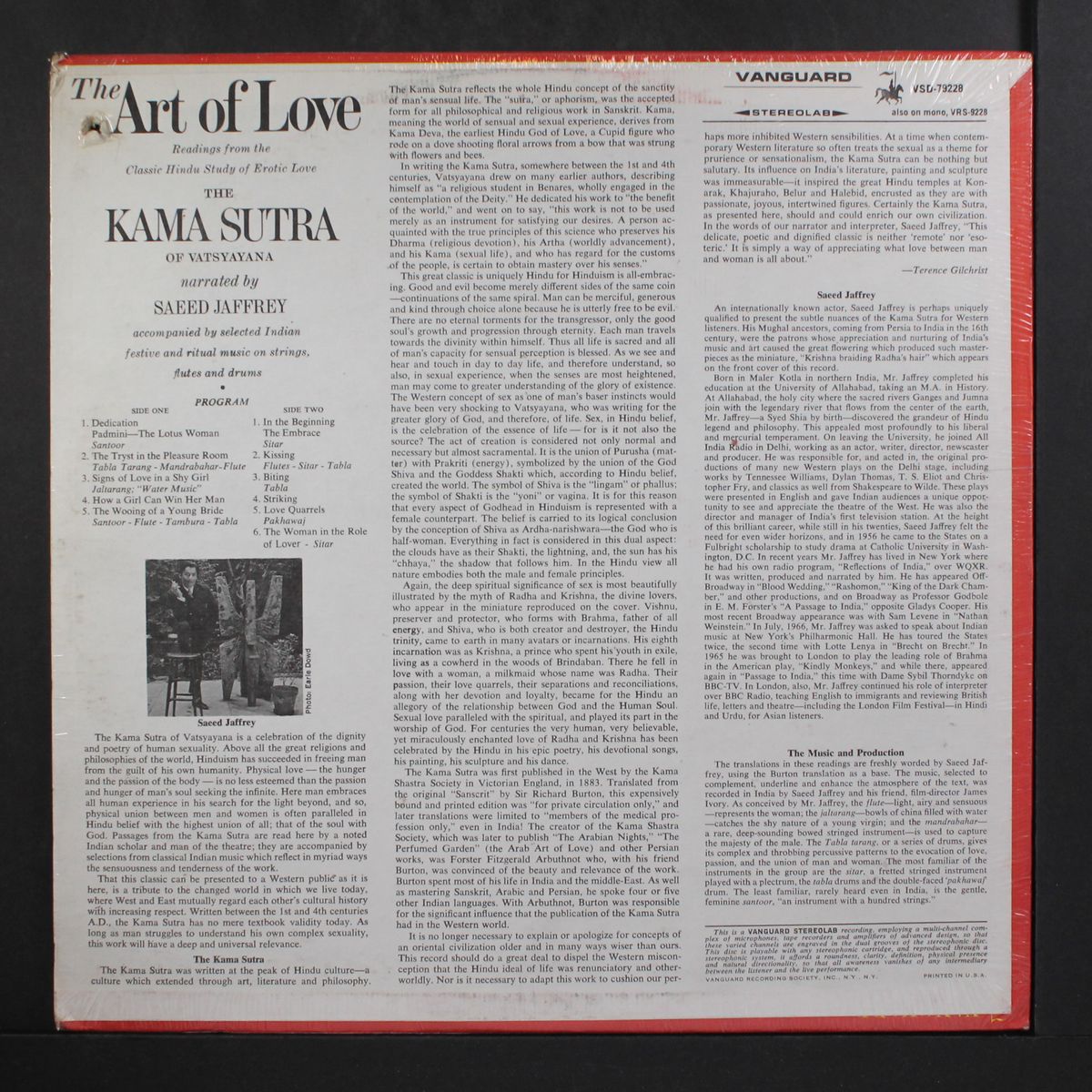 the art of love ( readings from the kama sutra...) by SAEED JAFFREY