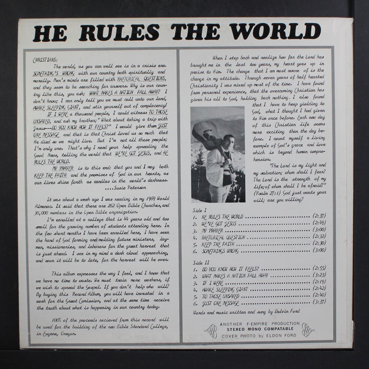 he rules the world by DELVIN FORD