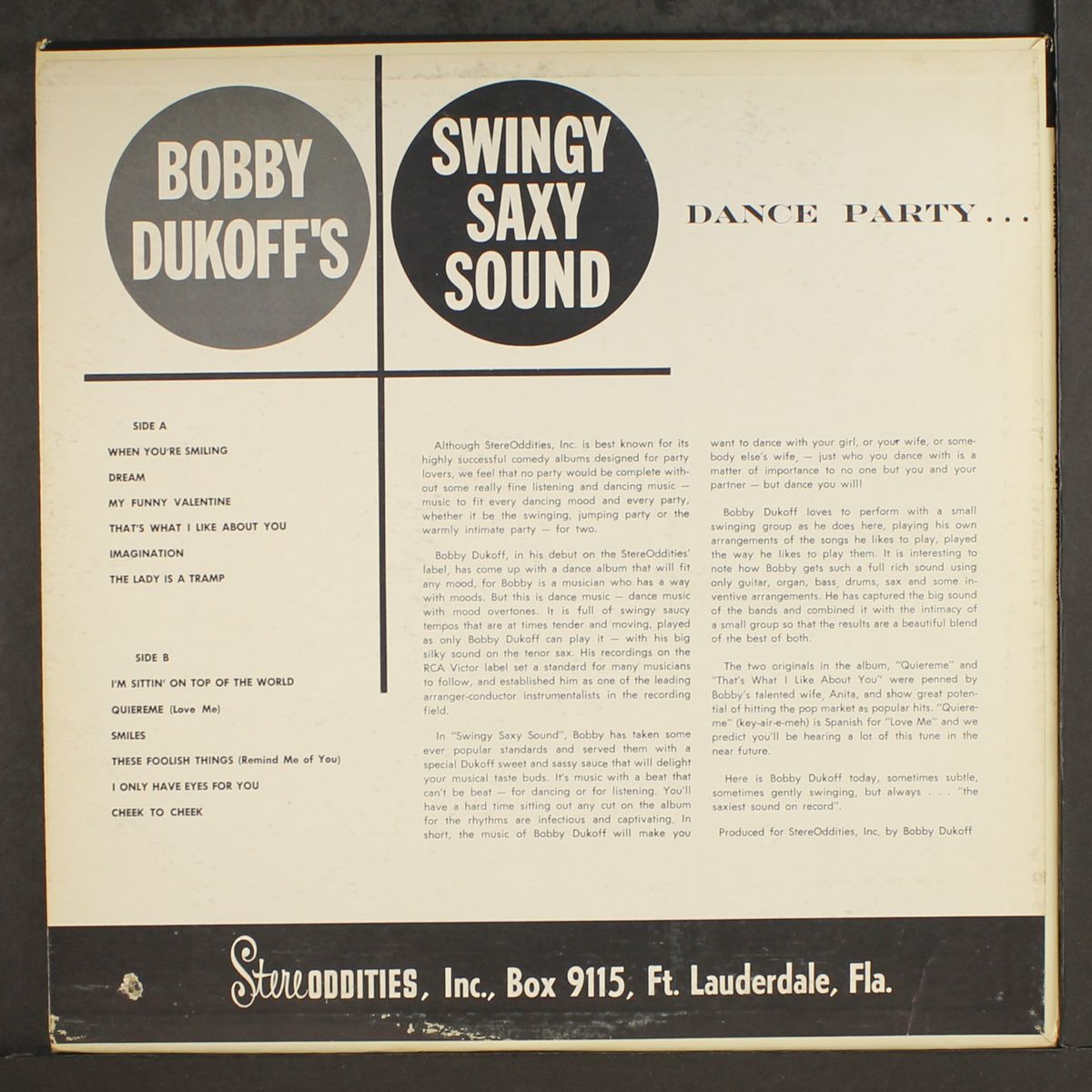 swingy saxy sound by BOBBY DUKOFF