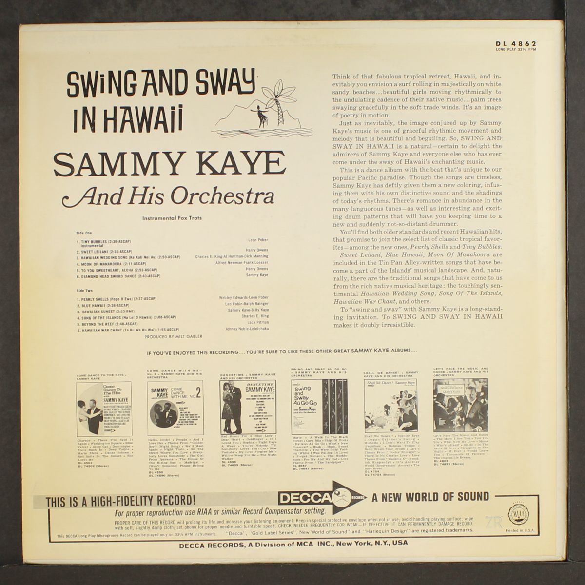 swing and sway in hawaii by SAMMY KAYE