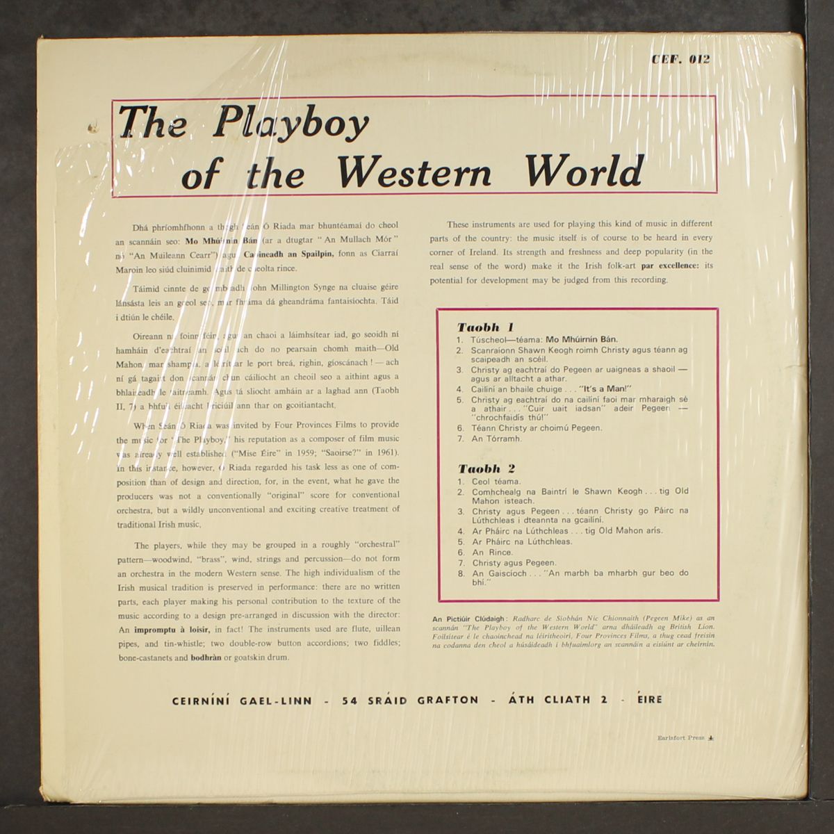 the playboy of the western world by SEAN O'RIADA