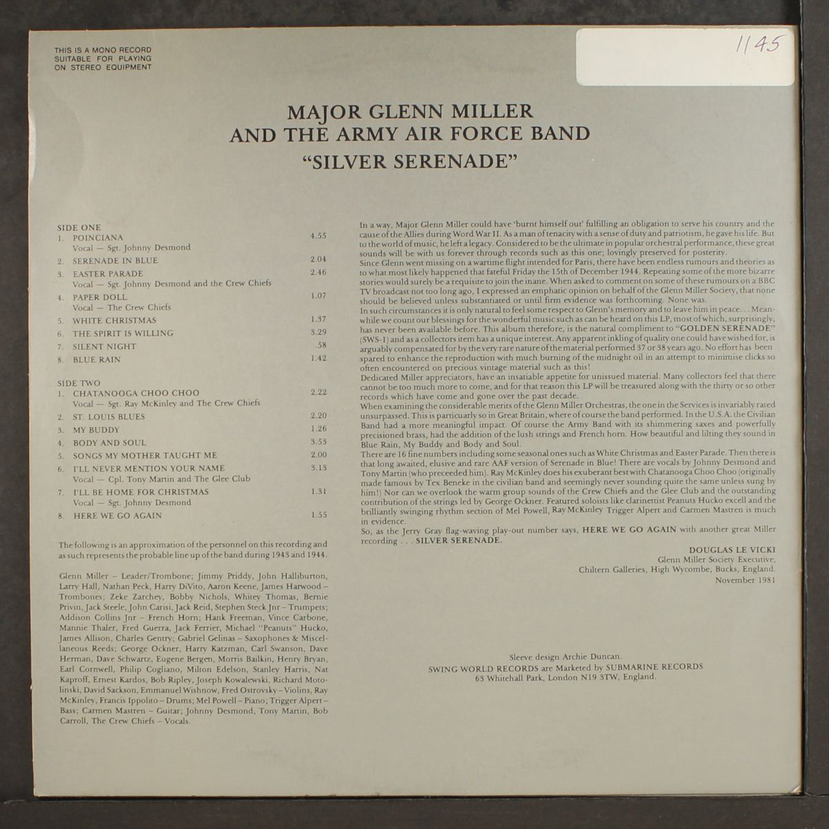 silver serenade by GLENN MILLER