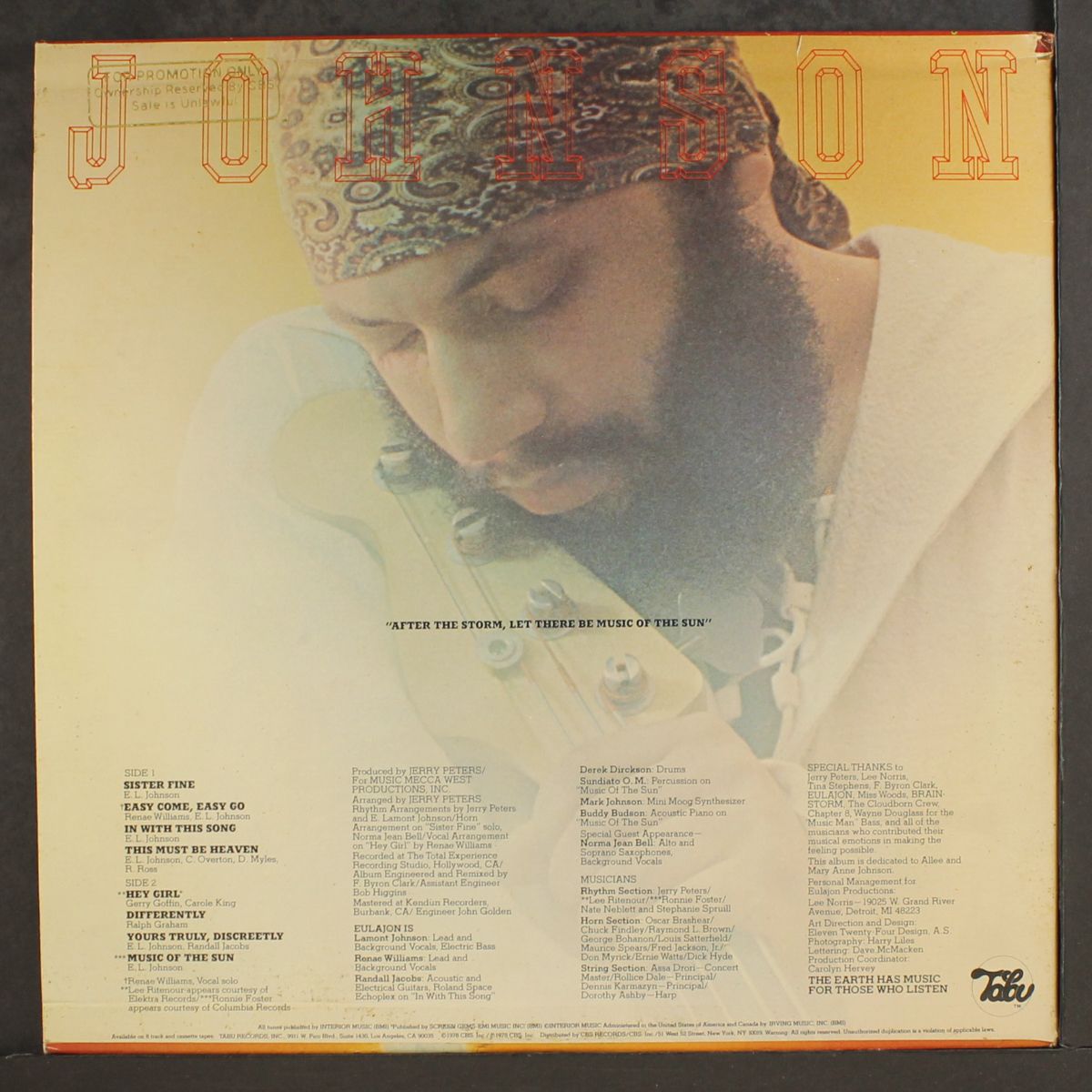 music of the sun by LAMONT JOHNSON