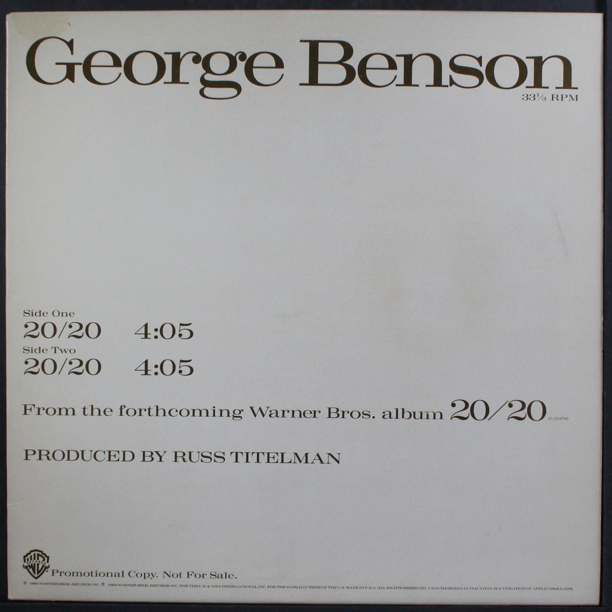 20/20 / same by GEORGE BENSON