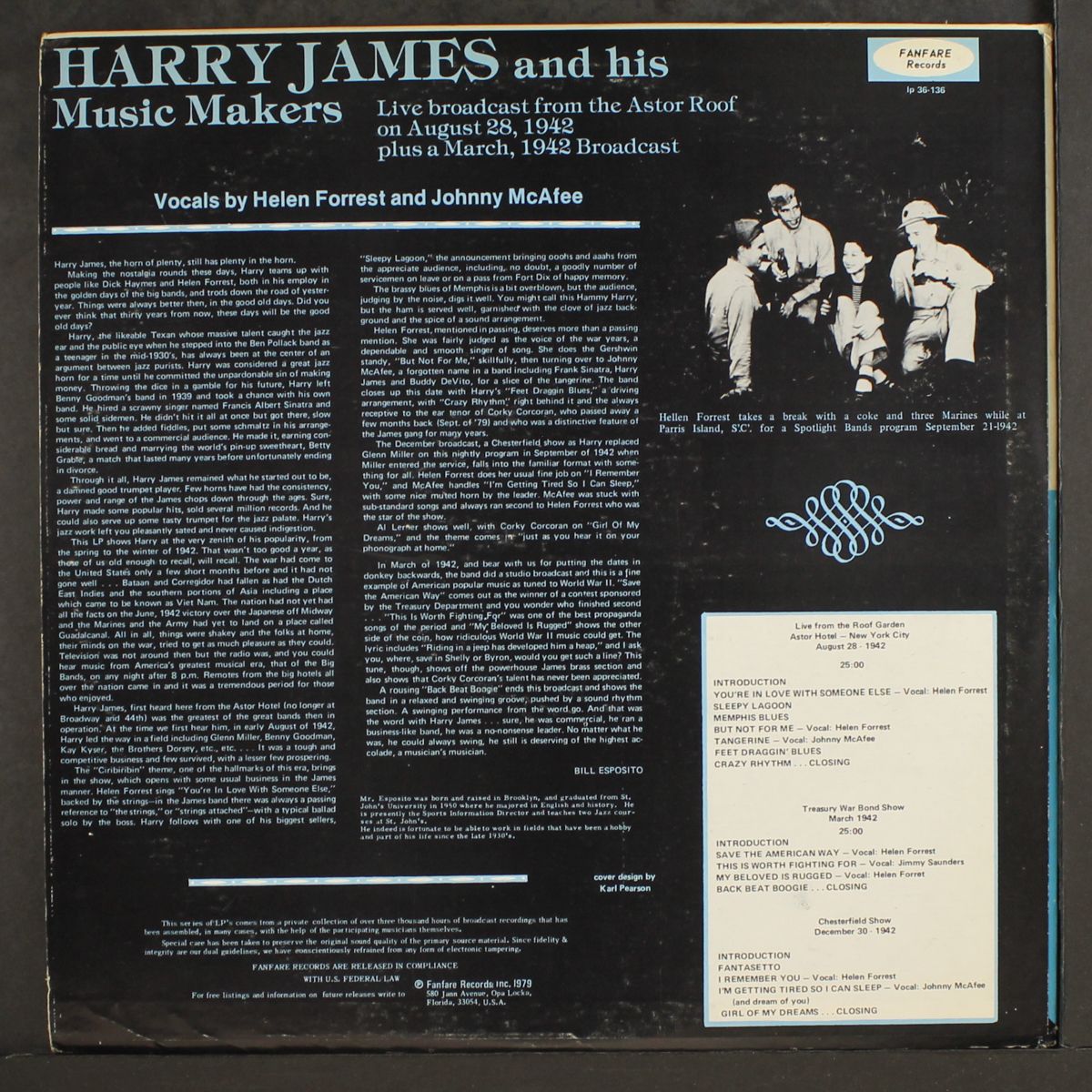live broadcast from the astor roof august 28, 1942 by HARRY JAMES