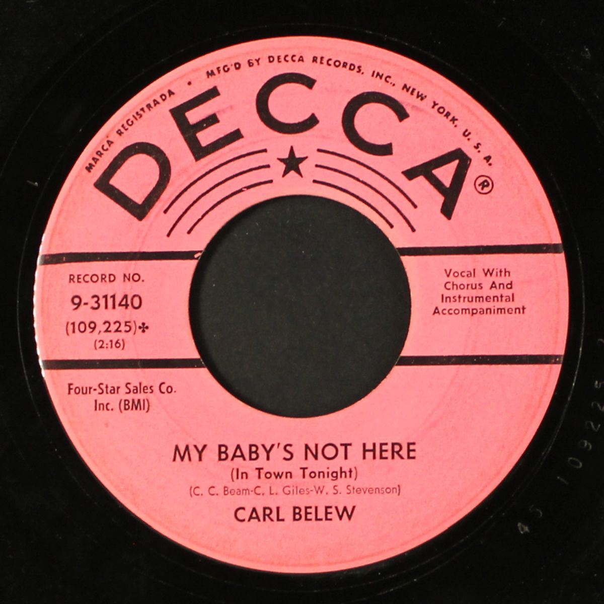 my baby's not here / the end of time by CARL BELEW