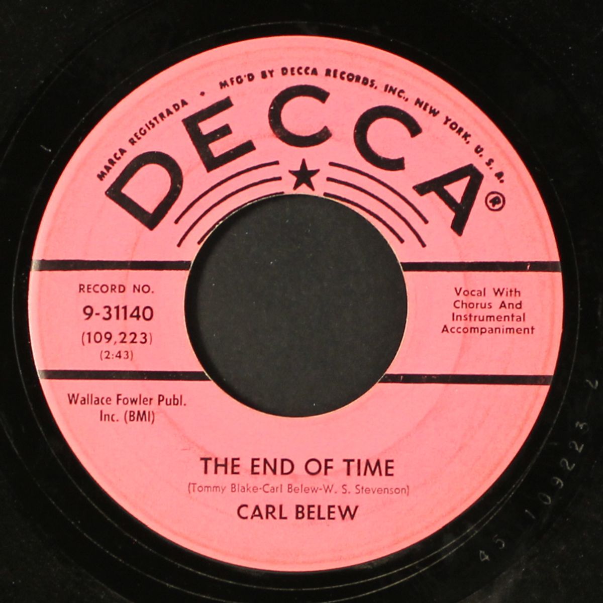 my baby's not here / the end of time by CARL BELEW