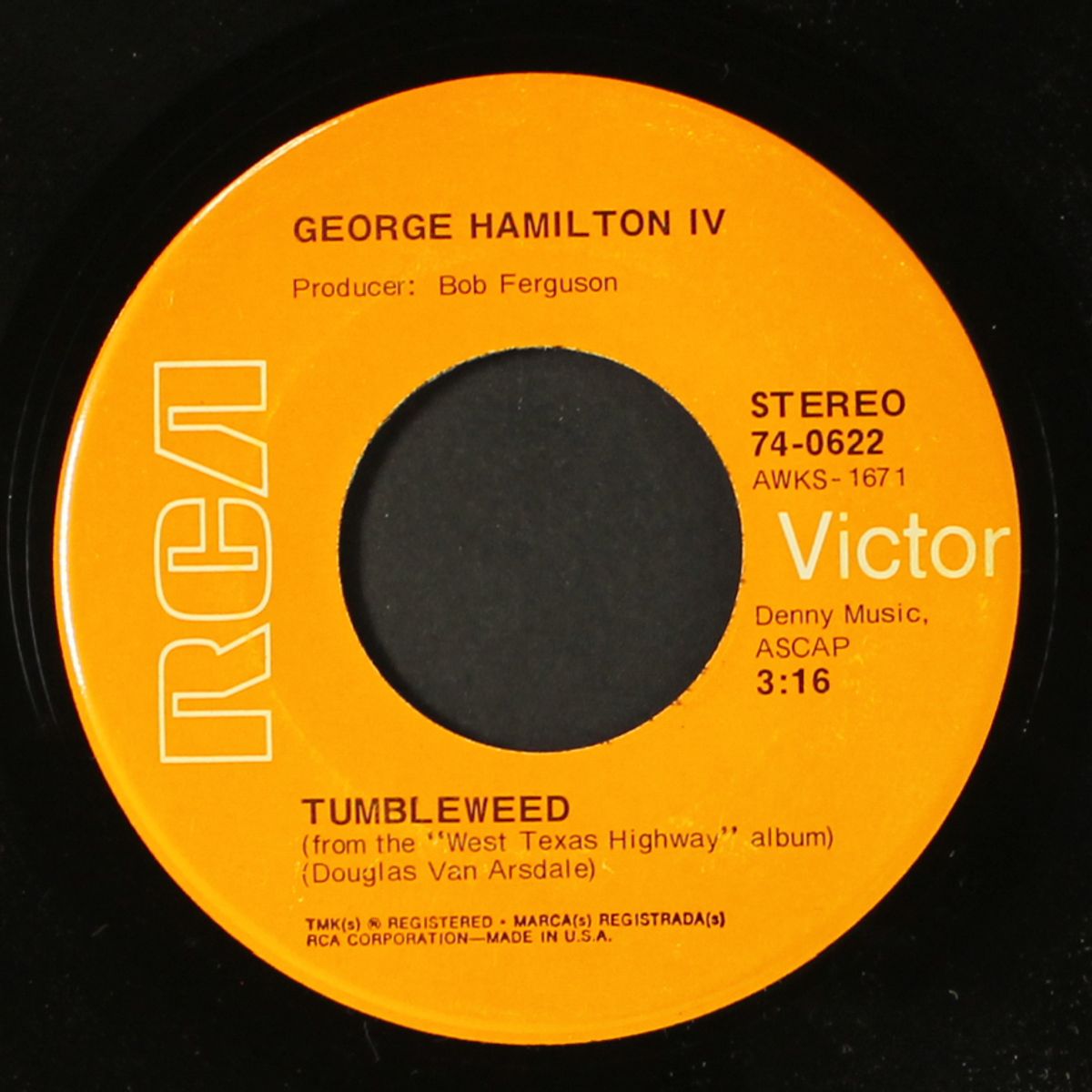 10 degrees & getting colder / tumbleweed by GEORGE HAMILTON IV