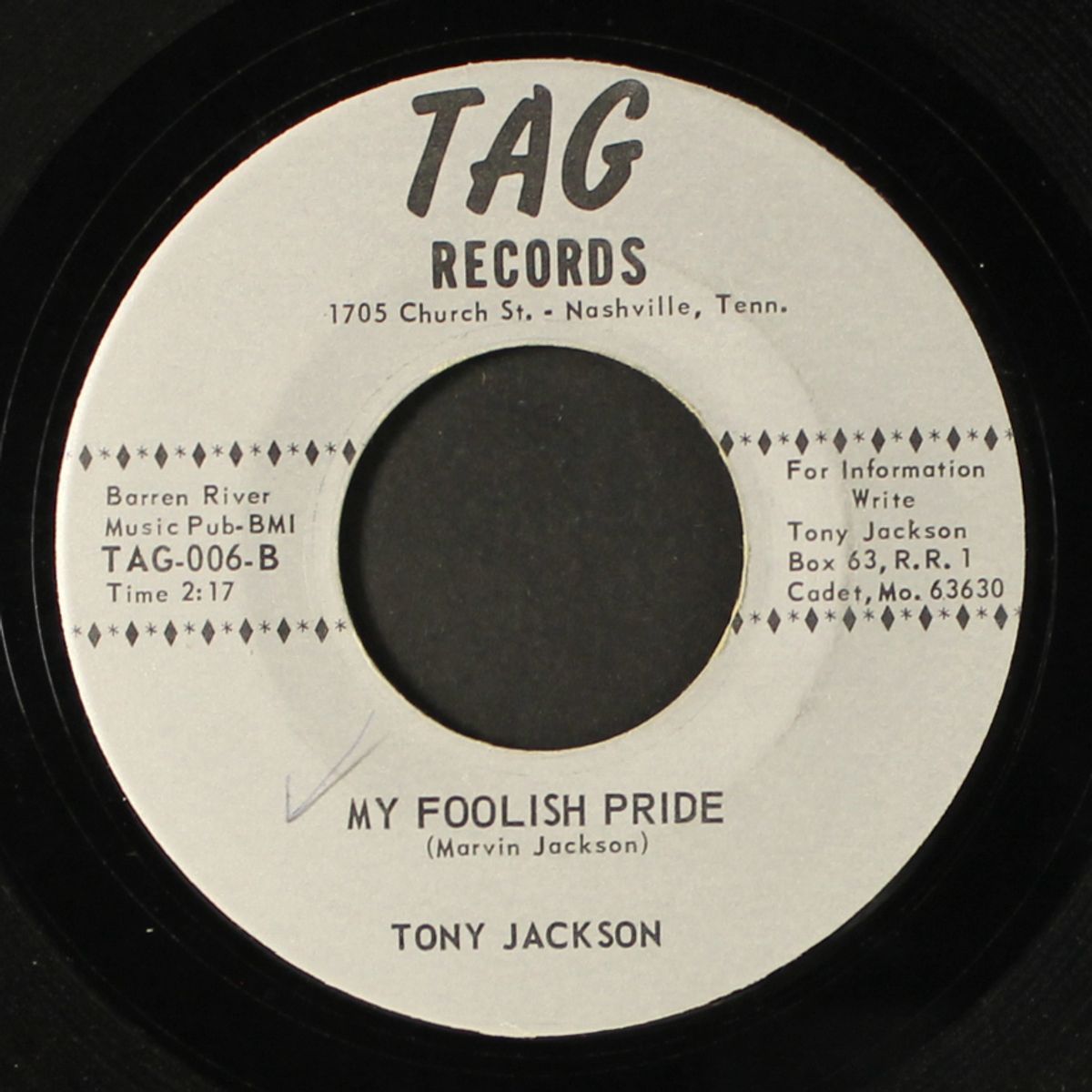 my foolish pride / valerie by TONY JACKSON