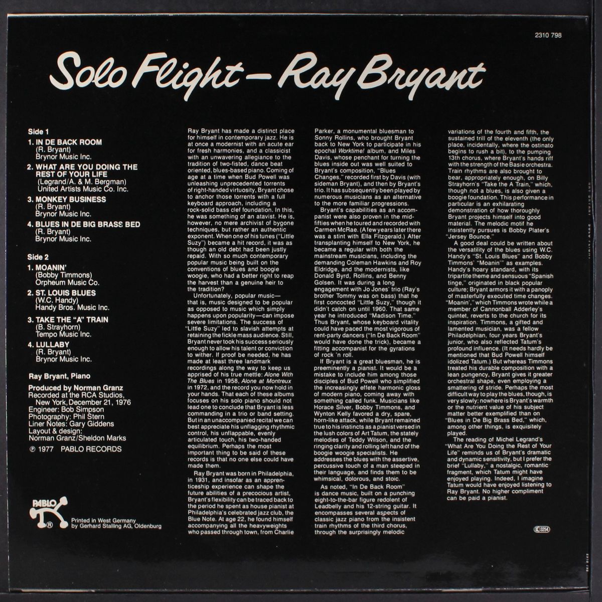 solo flight by RAY BRYANT