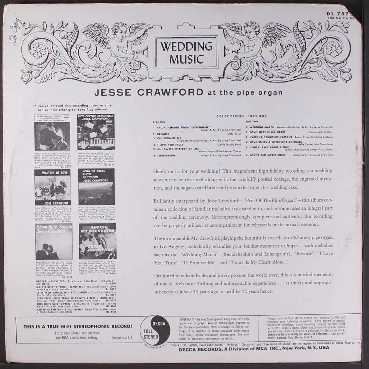 wedding music by JESSE CRAWFORD