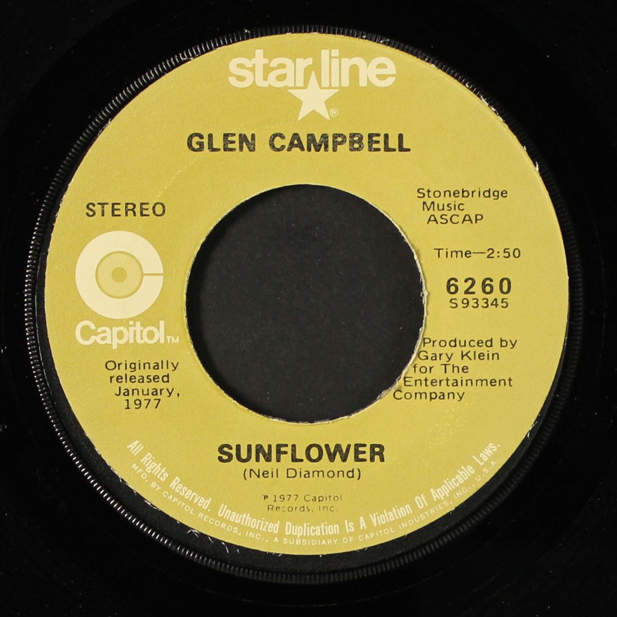 southern nights / sunflower by GLEN CAMPBELL