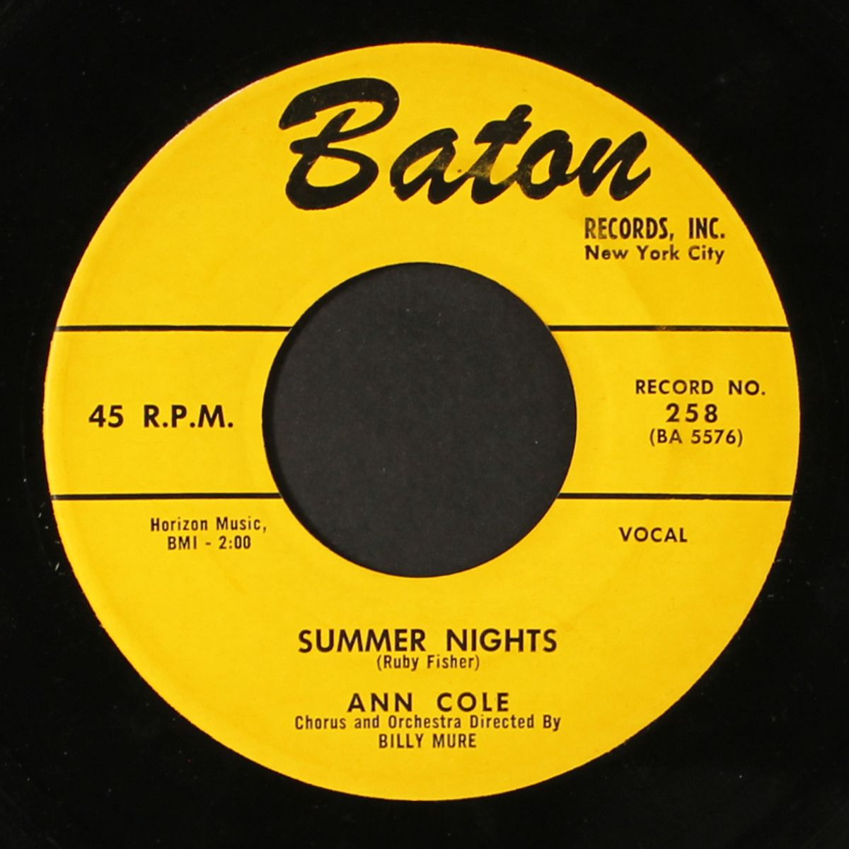 summer nights / the love in my heart by ANN COLE
