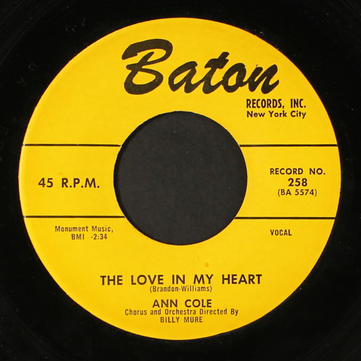 summer nights / the love in my heart by ANN COLE